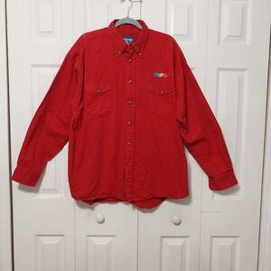 Wrangler Western Shirt Vintage Men's XL Red Colorful Logo Button-down preowned